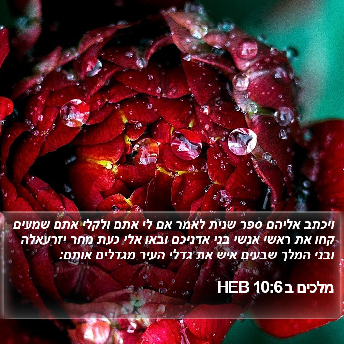 מלכים ב 10:6 HEB Bible Study