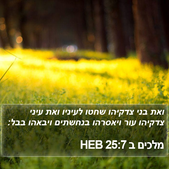 מלכים ב 25:7 HEB Bible Study