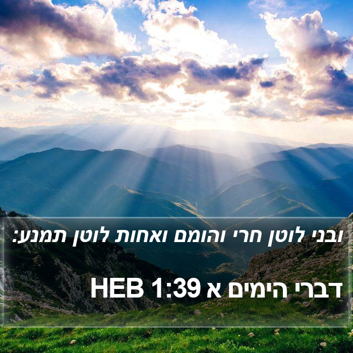 דברי הימים א 1:39 HEB Bible Study