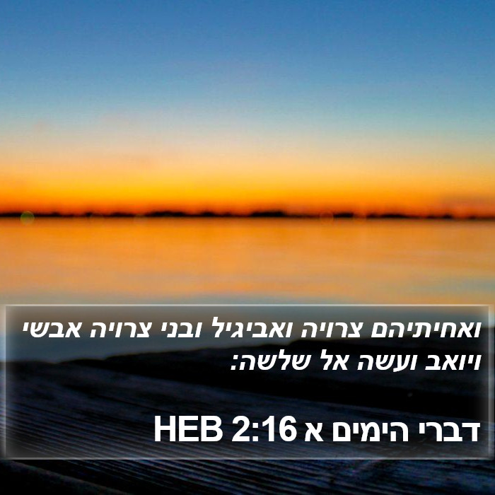 דברי הימים א 2:16 HEB Bible Study