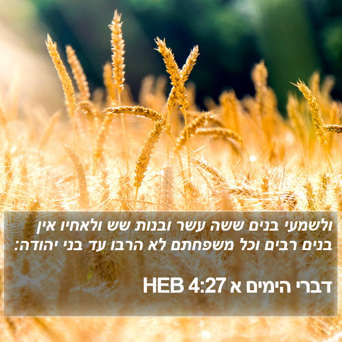 דברי הימים א 4:27 HEB Bible Study