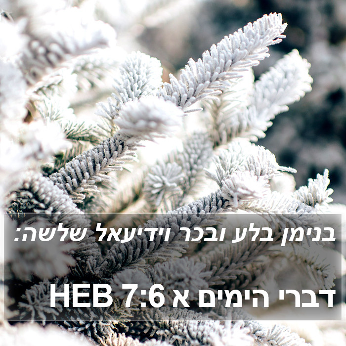 דברי הימים א 7:6 HEB Bible Study