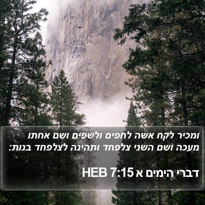 דברי הימים א 7:15 HEB Bible Study