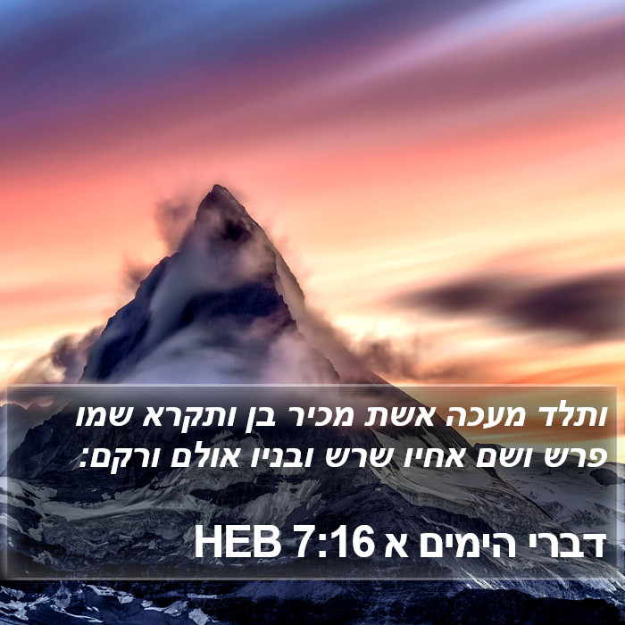 דברי הימים א 7:16 HEB Bible Study