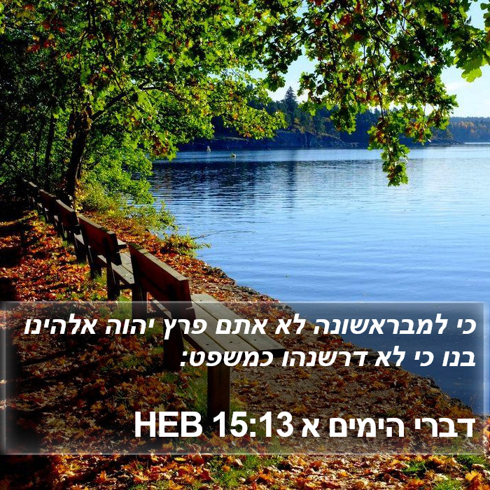 דברי הימים א 15:13 HEB Bible Study