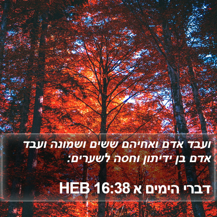 דברי הימים א 16:38 HEB Bible Study