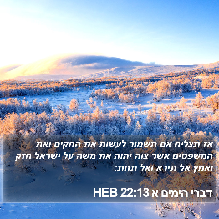 דברי הימים א 22:13 HEB Bible Study