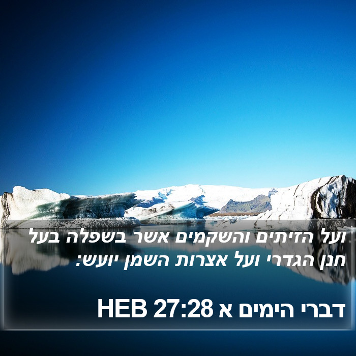 דברי הימים א 27:28 HEB Bible Study