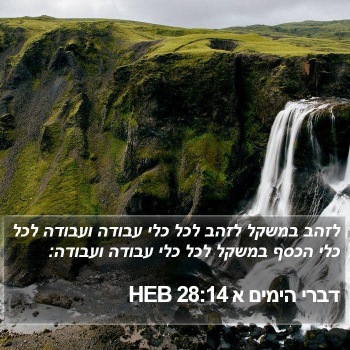 דברי הימים א 28:14 HEB Bible Study