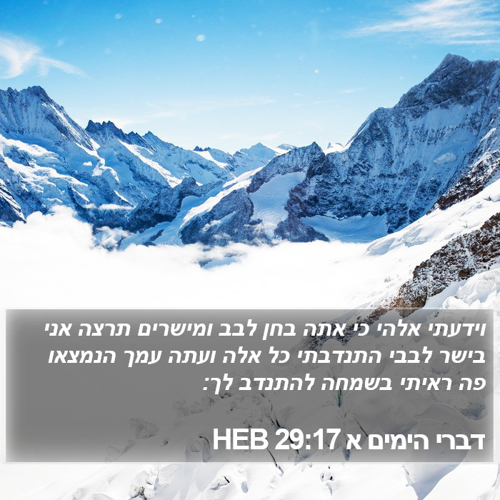 דברי הימים א 29:17 HEB Bible Study