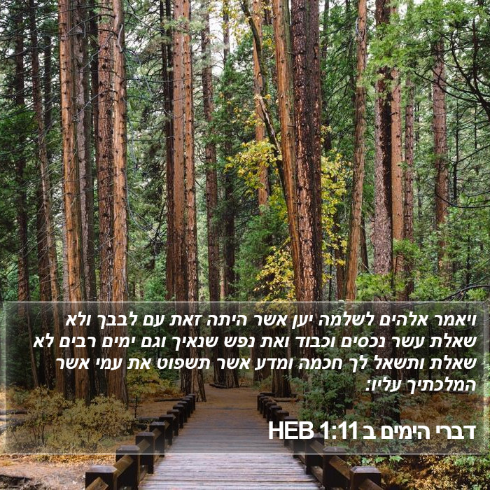 דברי הימים ב 1:11 HEB Bible Study