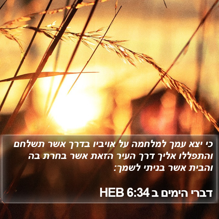 דברי הימים ב 6:34 HEB Bible Study