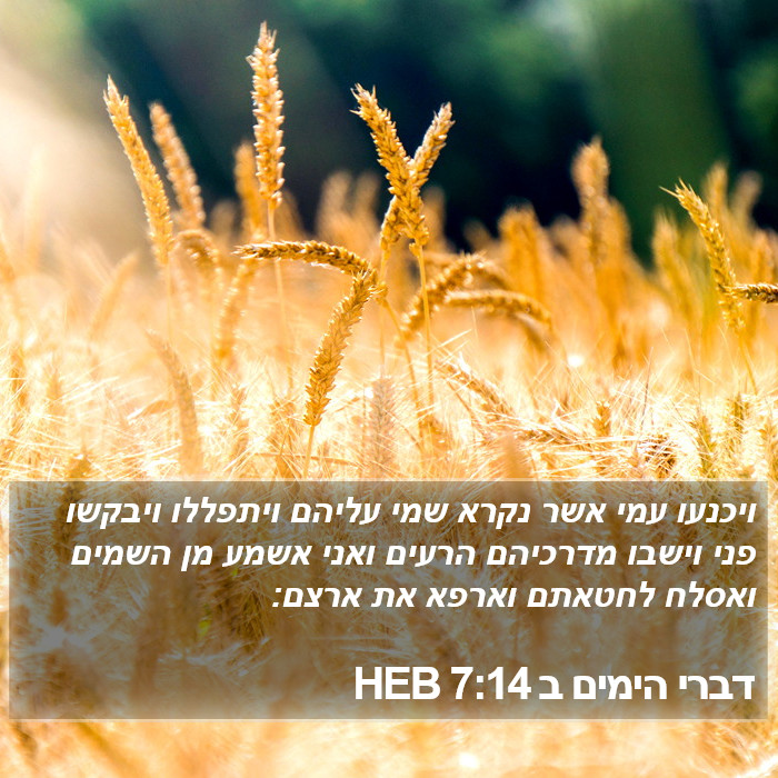 דברי הימים ב 7:14 HEB Bible Study