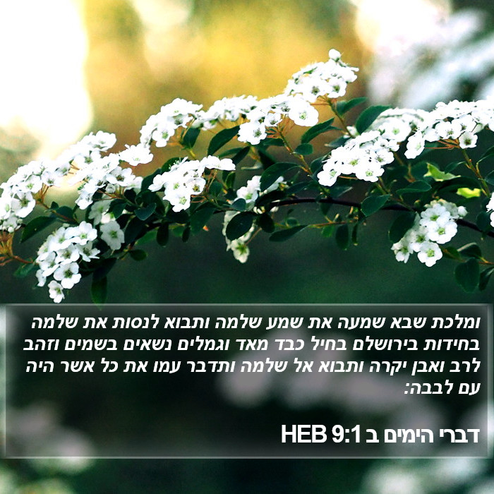 דברי הימים ב 9:1 HEB Bible Study