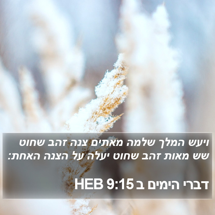 דברי הימים ב 9:15 HEB Bible Study