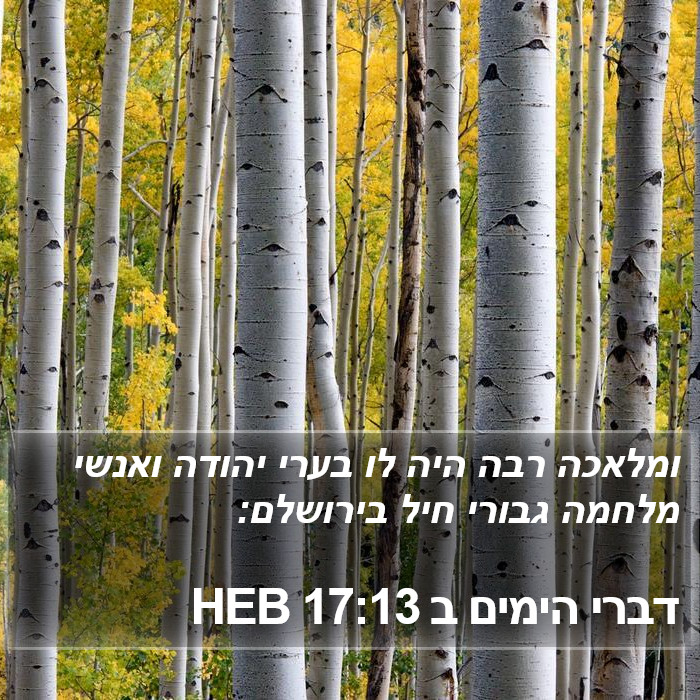 דברי הימים ב 17:13 HEB Bible Study