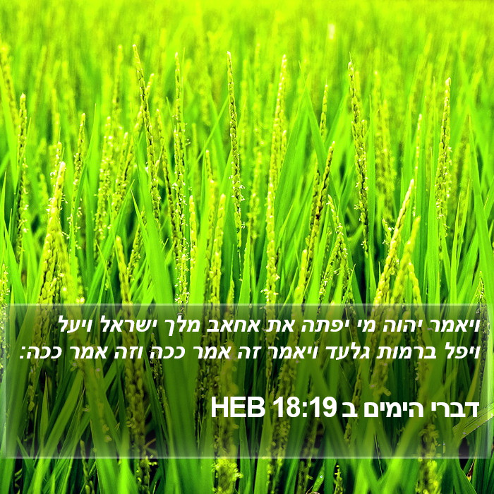 דברי הימים ב 18:19 HEB Bible Study