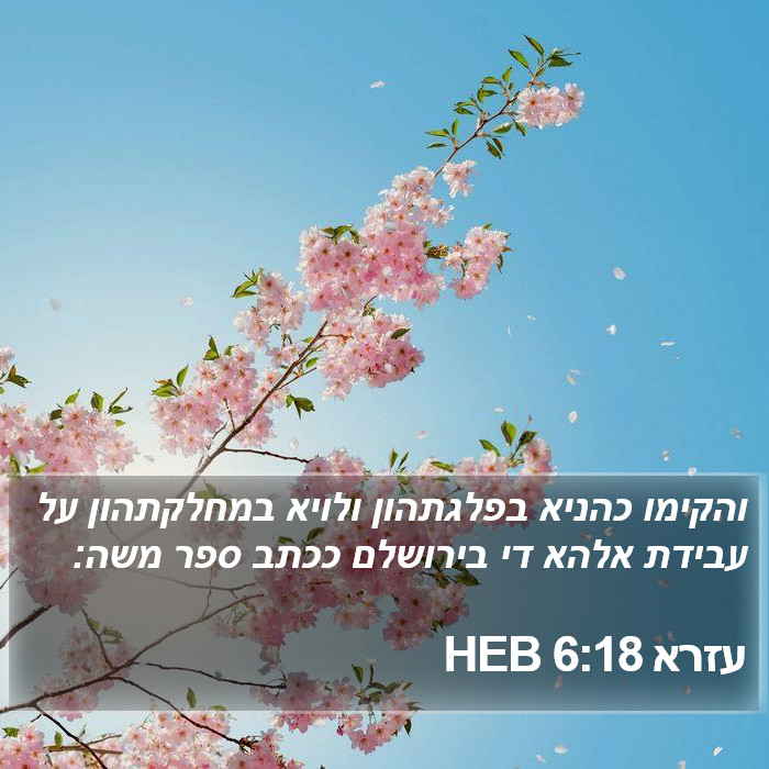 עזרא 6:18 HEB Bible Study