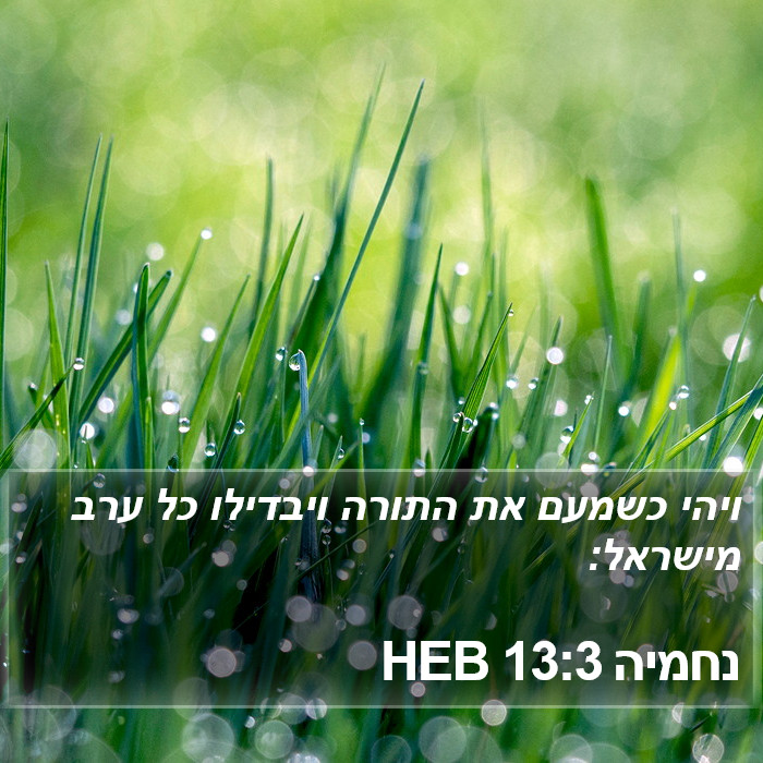 נחמיה 13:3 HEB Bible Study