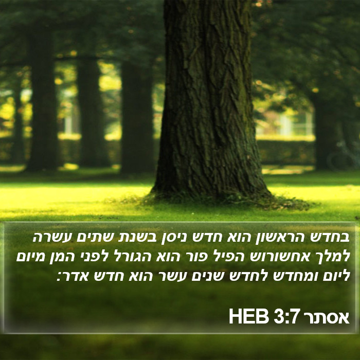 אסתר 3:7 HEB Bible Study