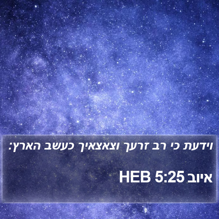 איוב 5:25 HEB Bible Study