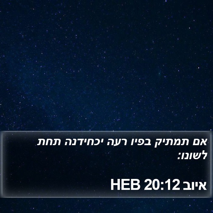 איוב 20:12 HEB Bible Study