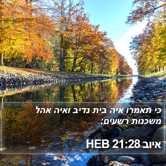 איוב 21:28 HEB Bible Study