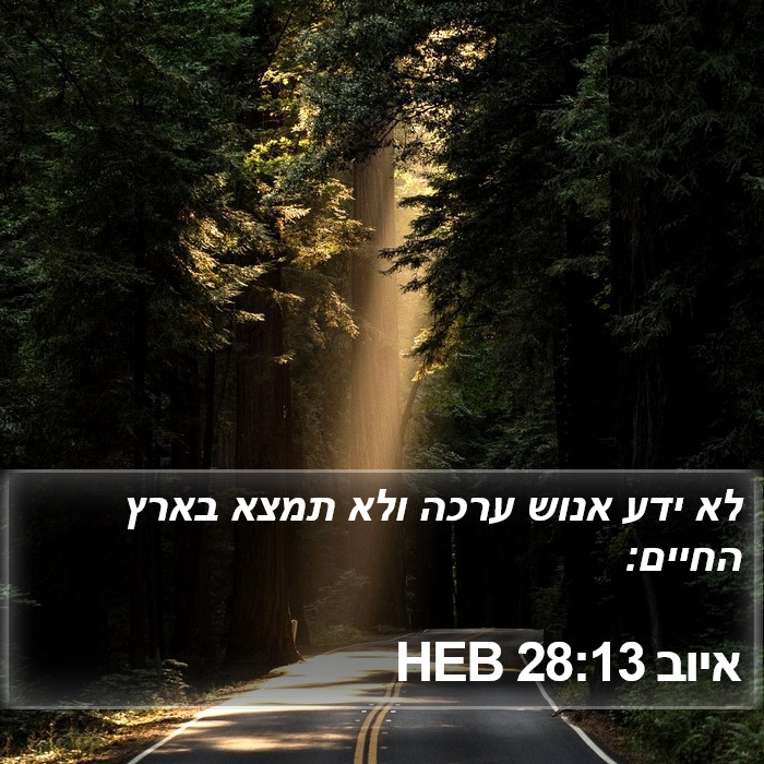 איוב 28:13 HEB Bible Study