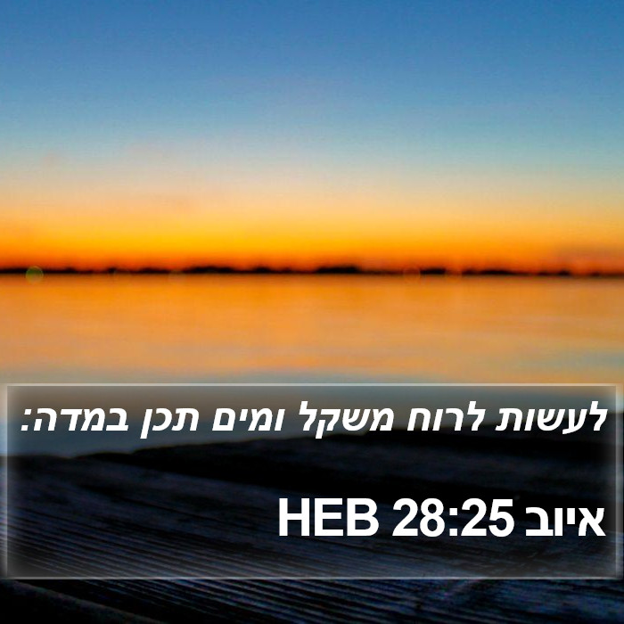 איוב 28:25 HEB Bible Study