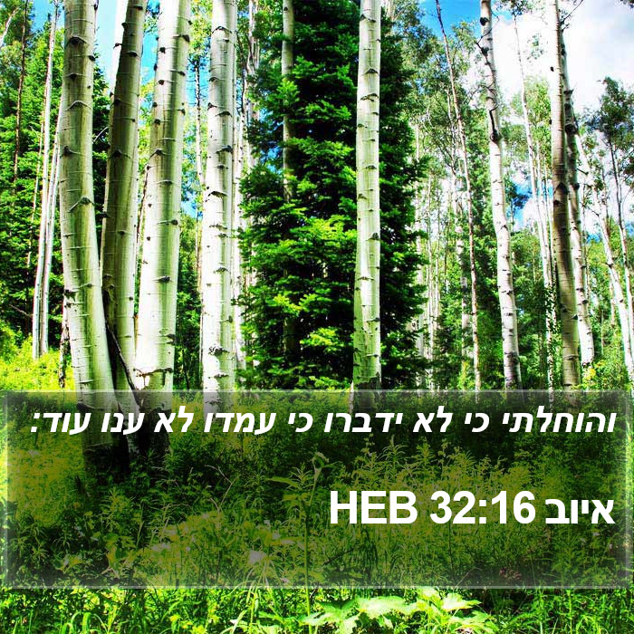 איוב 32:16 HEB Bible Study