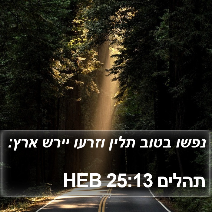 תהלים 25:13 HEB Bible Study