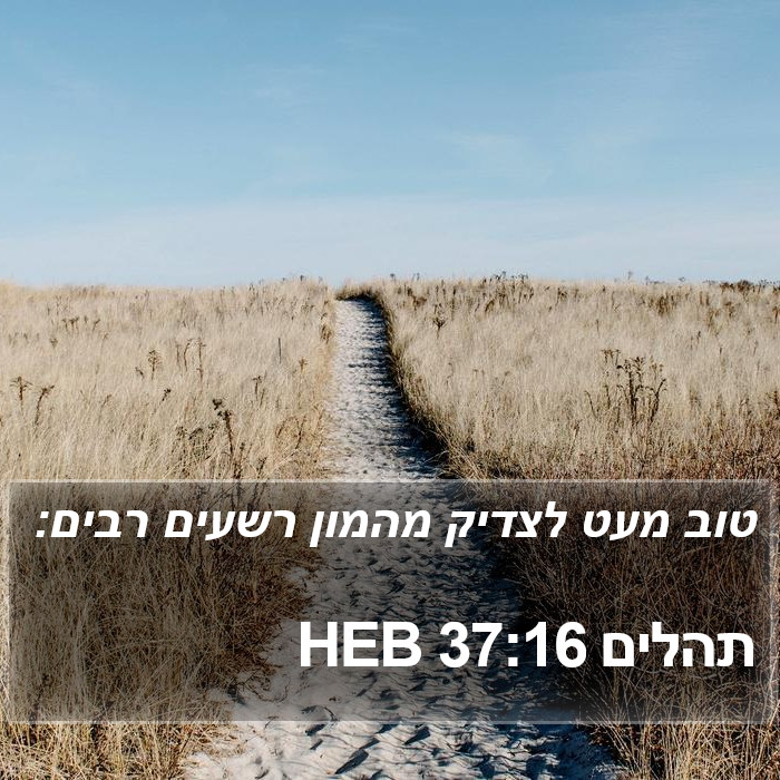 תהלים 37:16 HEB Bible Study