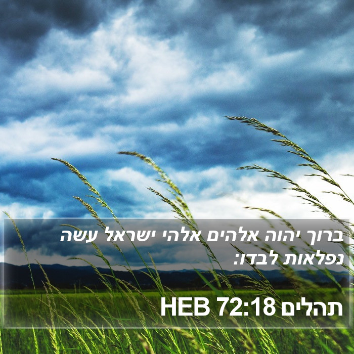 תהלים 72:18 HEB Bible Study