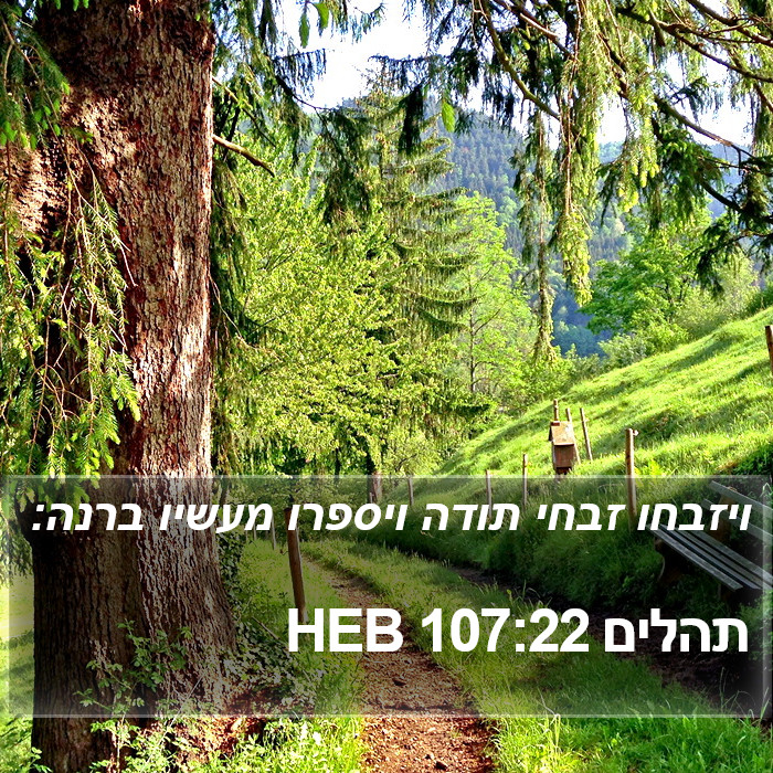 תהלים 107:22 HEB Bible Study