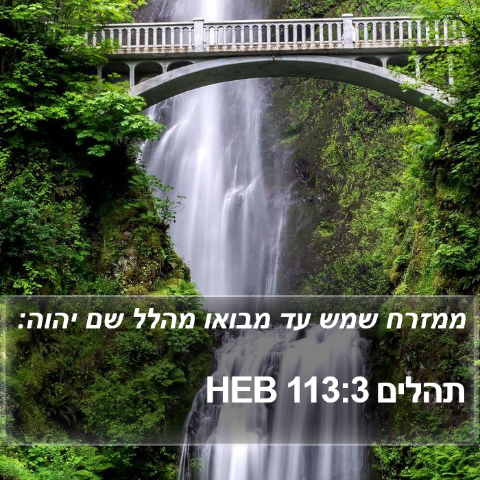 תהלים 113:3 HEB Bible Study