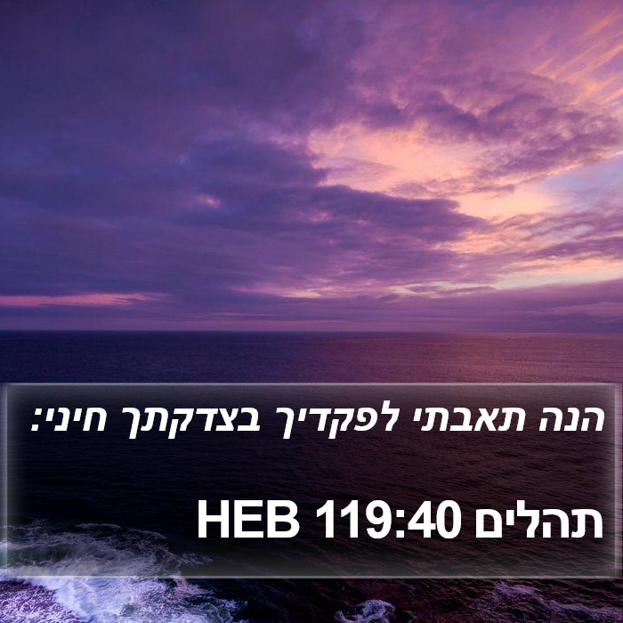 תהלים 119:40 HEB Bible Study