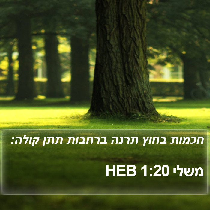 משלי 1:20 HEB Bible Study