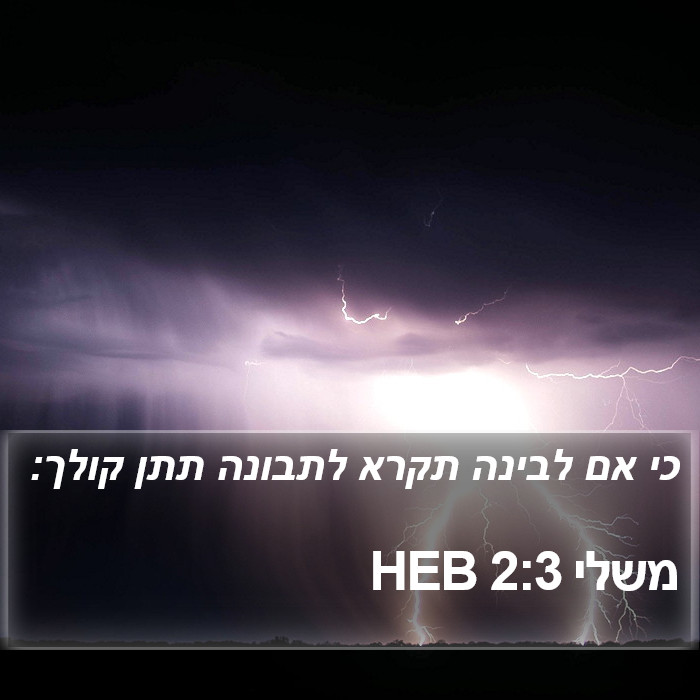 משלי 2:3 HEB Bible Study