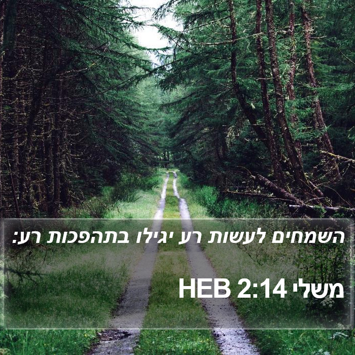 משלי 2:14 HEB Bible Study