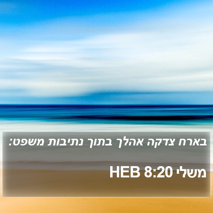 משלי 8:20 HEB Bible Study