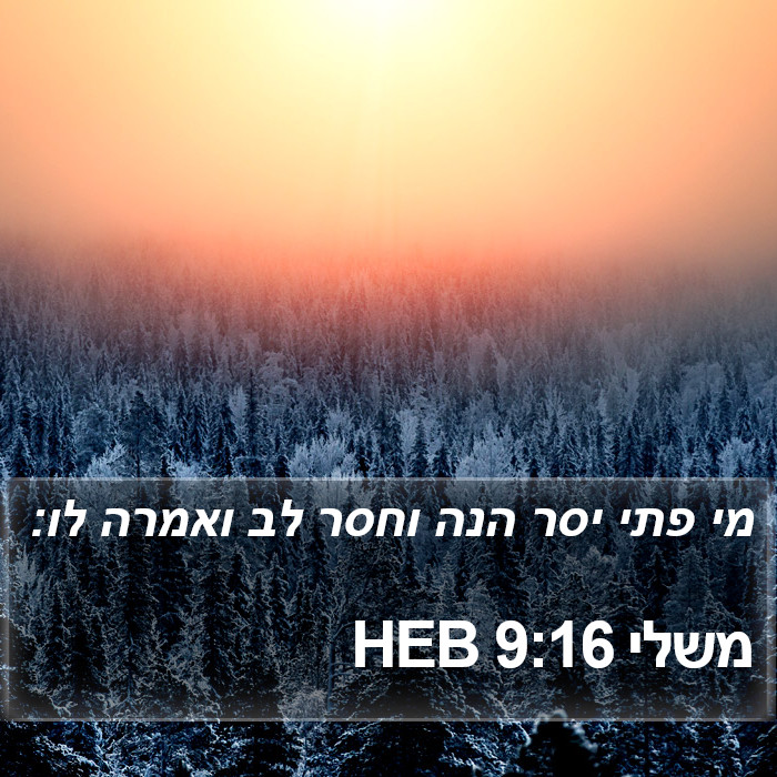 משלי 9:16 HEB Bible Study