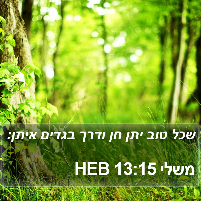 משלי 13:15 HEB Bible Study