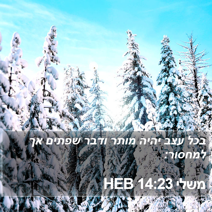 משלי 14:23 HEB Bible Study