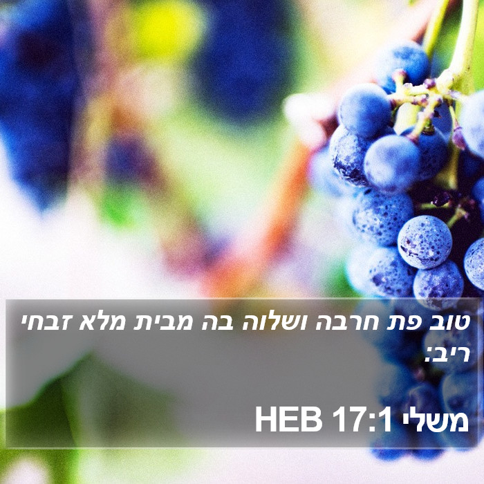 משלי 17:1 HEB Bible Study