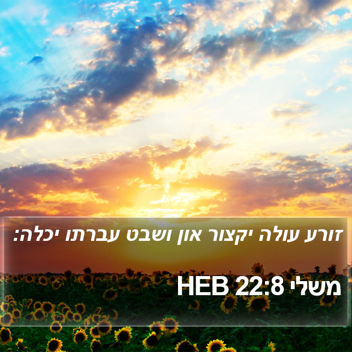 משלי 22:8 HEB Bible Study