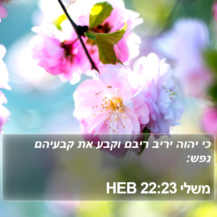 משלי 22:23 HEB Bible Study