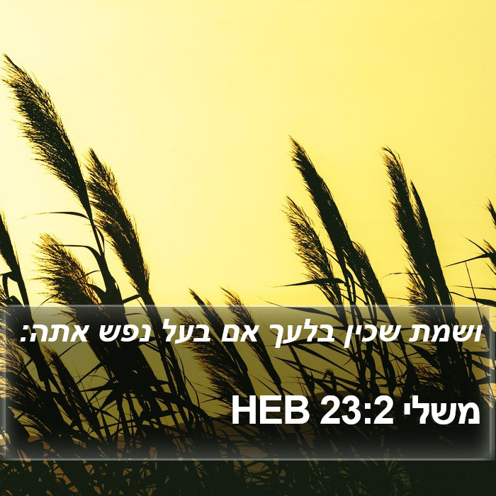 משלי 23:2 HEB Bible Study