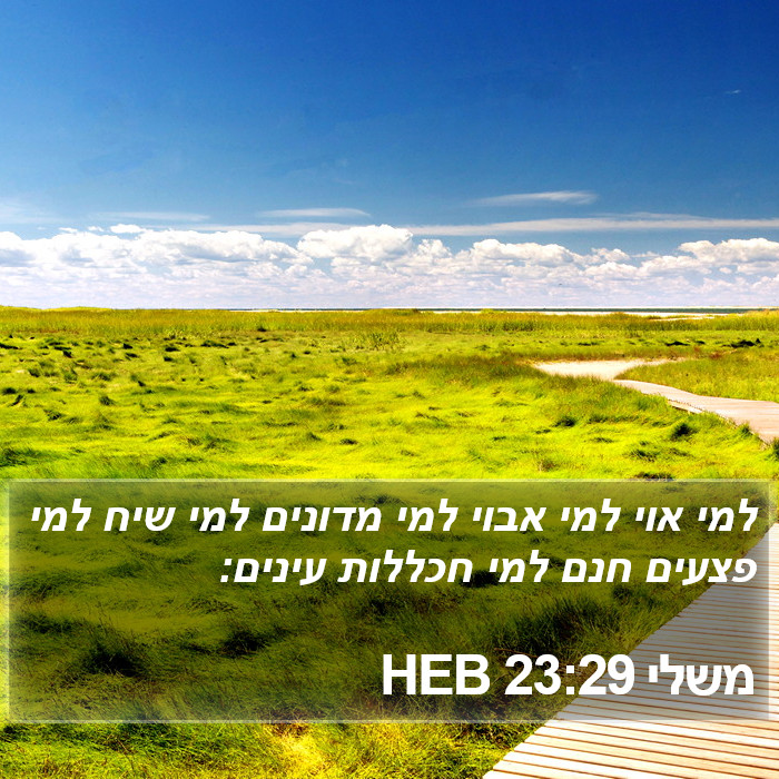 משלי 23:29 HEB Bible Study