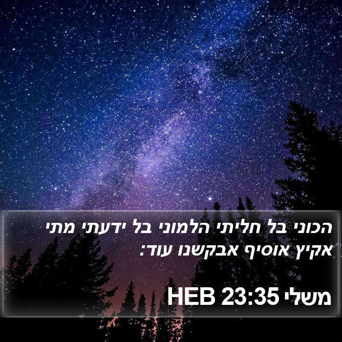 משלי 23:35 HEB Bible Study