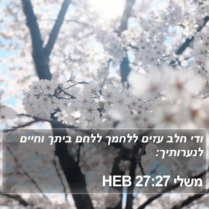 משלי 27:27 HEB Bible Study